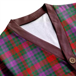 Scottish Ross (Wilsons) Weathered Clan Crest Tartan V neck Knitted Fleece Cardigans