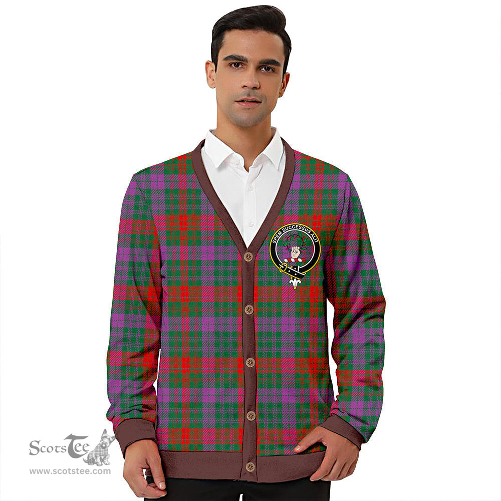 Scottish Ross (Wilsons) Weathered Clan Crest Tartan V neck Knitted Fleece Cardigans