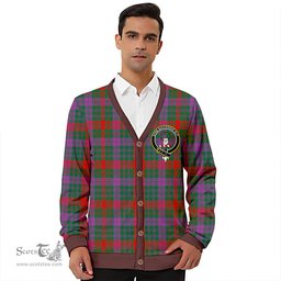 Scottish Ross (Wilsons) Weathered Clan Crest Tartan V neck Knitted Fleece Cardigans