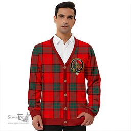 Scottish Maxwell Modern Clan Crest Tartan V neck Knitted Fleece Cardigans