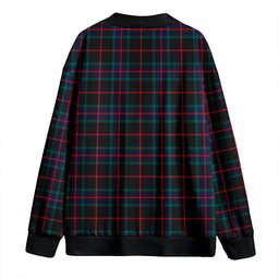 Scottish Nairn Modern Clan Crest Tartan V neck Knitted Fleece Cardigans