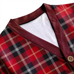 Scottish Marjoribanks Modern Clan Crest Tartan V neck Knitted Fleece Cardigans
