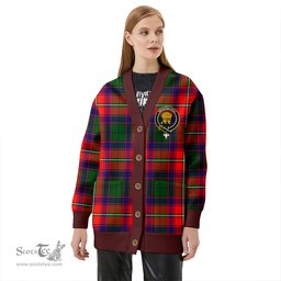 Scottish Wauchope Clan Crest Tartan V neck Knitted Fleece Cardigans