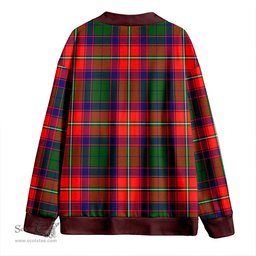 Scottish Wauchope Clan Crest Tartan V neck Knitted Fleece Cardigans
