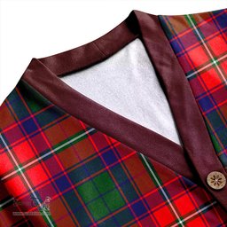 Scottish Wauchope Clan Crest Tartan V neck Knitted Fleece Cardigans