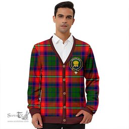 Scottish Wauchope Clan Crest Tartan V neck Knitted Fleece Cardigans