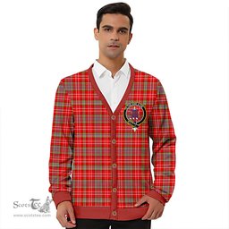 Scottish Ogilvie Modern Clan Crest Tartan V neck Knitted Fleece Cardigans