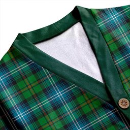 Scottish Urquhart Ancient Clan Crest Tartan V neck Knitted Fleece Cardigans