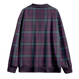 Scottish Weir Weathered Clan Crest Tartan V neck Knitted Fleece Cardigans