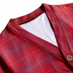 Scottish Stirling of Keir Weathered Clan Crest Tartan V neck Knitted Fleece Cardigans