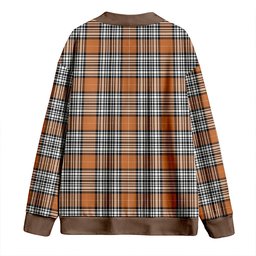 Scottish Napier Rose Modern Clan Crest Tartan V neck Knitted Fleece Cardigans