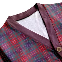 Scottish Wilson Weathered Clan Crest Tartan V neck Knitted Fleece Cardigans