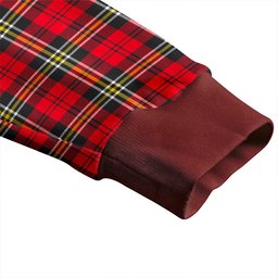 Scottish MacPherson of Cluny Red Modern Clan Crest Tartan V neck Knitted Fleece Cardigans
