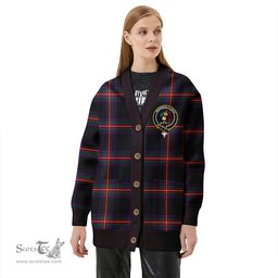 Scottish Watt (Wate) Modern Clan Crest Tartan V neck Knitted Fleece Cardigans