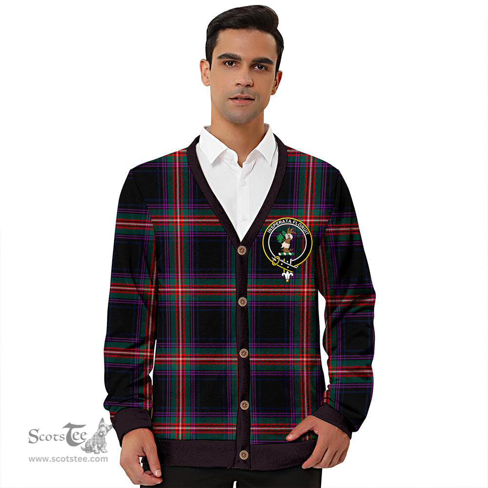 Scottish Watt (Wate) Modern Clan Crest Tartan V neck Knitted Fleece Cardigans
