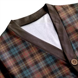 Scottish Rollo Weathered Clan Crest Tartan V neck Knitted Fleece Cardigans