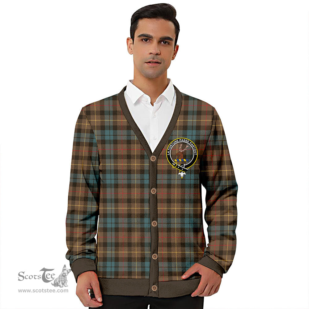 Scottish Rollo Weathered Clan Crest Tartan V neck Knitted Fleece Cardigans