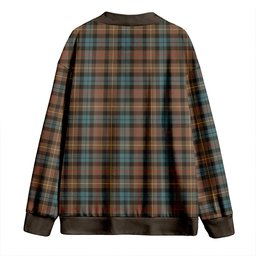 Scottish Rollo Weathered Clan Crest Tartan V neck Knitted Fleece Cardigans