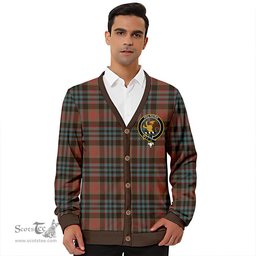 Scottish Newlands (Walker Newlands) Weathered Clan Crest Tartan V neck Knitted Fleece Cardigans