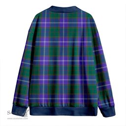 Scottish Pringle Modern Clan Crest Tartan V neck Knitted Fleece Cardigans