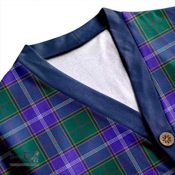 Scottish Pringle Modern Clan Crest Tartan V neck Knitted Fleece Cardigans