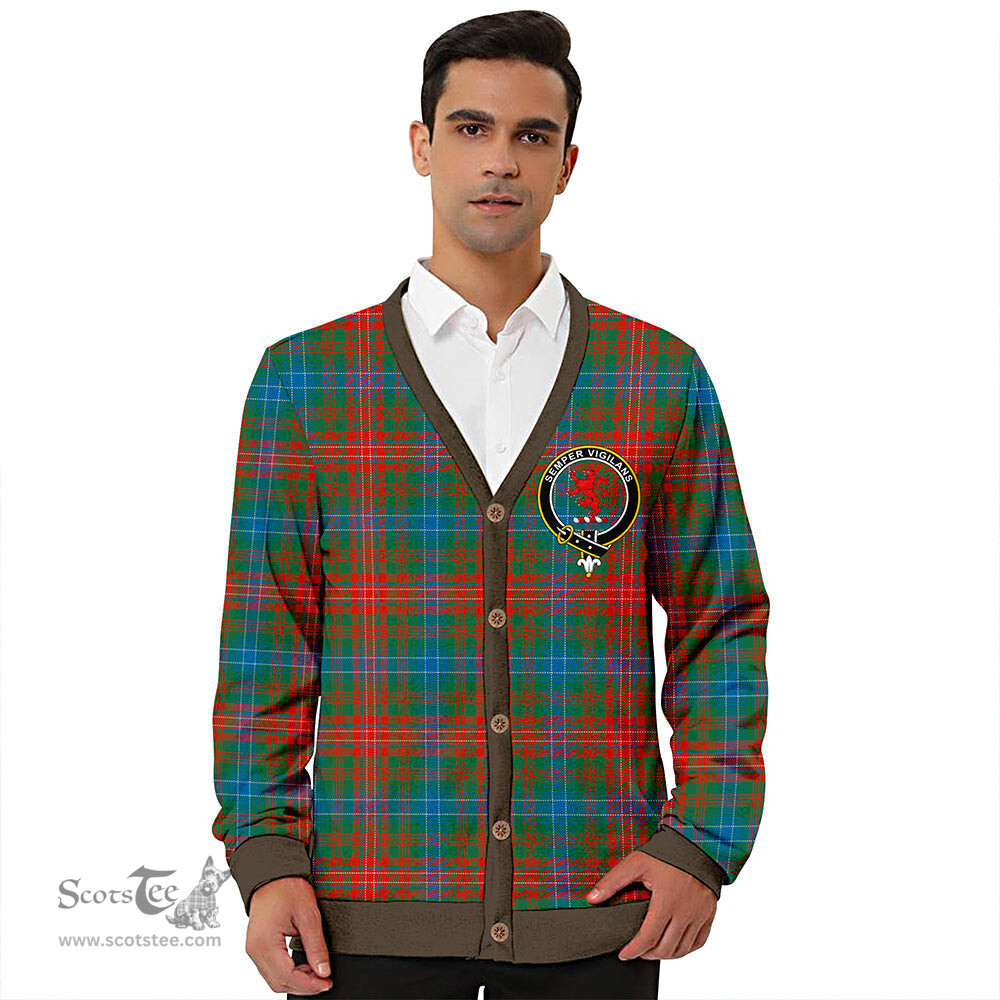 Scottish Wilson Ancient Clan Crest Tartan V neck Knitted Fleece Cardigans
