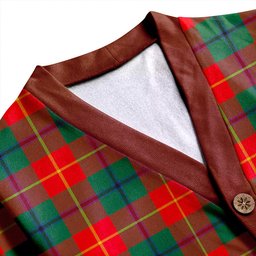 Scottish Turnbull Dress Modern Clan Crest Tartan V neck Knitted Fleece Cardigans