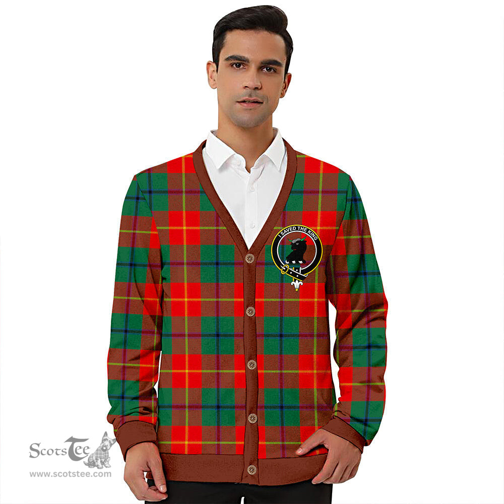 Scottish Turnbull Dress Modern Clan Crest Tartan V neck Knitted Fleece Cardigans