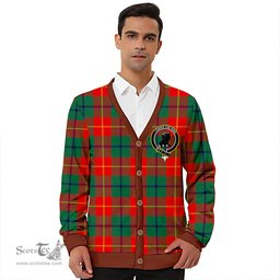Scottish Turnbull Dress Modern Clan Crest Tartan V neck Knitted Fleece Cardigans