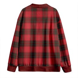 Scottish Wemyss Weathered Clan Crest Tartan V neck Knitted Fleece Cardigans