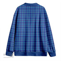 Scottish Mercer Modern Clan Crest Tartan V neck Knitted Fleece Cardigans
