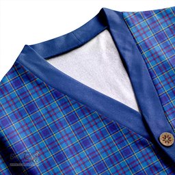 Scottish Mercer Modern Clan Crest Tartan V neck Knitted Fleece Cardigans