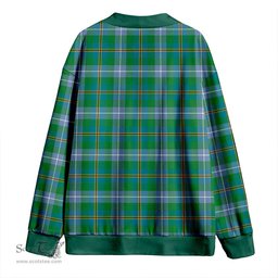 Scottish Porteous Ancient Clan Crest Tartan V neck Knitted Fleece Cardigans