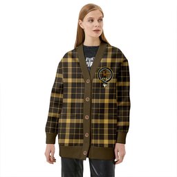 Scottish Raeburn Weathered Clan Crest Tartan V neck Knitted Fleece Cardigans