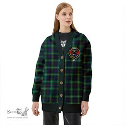 Scottish MacLeod of Skye Modern Clan Crest Tartan V neck Knitted Fleece Cardigans