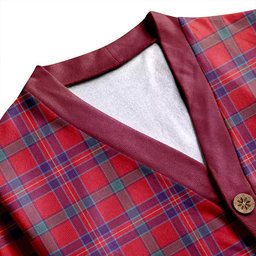 Scottish MacNiven Weathered Clan Crest Tartan V neck Knitted Fleece Cardigans