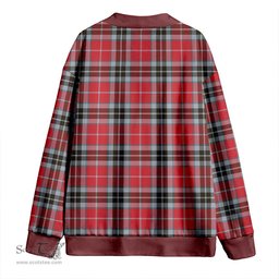 Scottish MacTavish Ancient Clan Crest Tartan V neck Knitted Fleece Cardigans