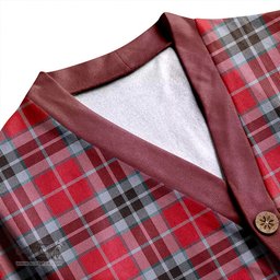Scottish MacTavish Ancient Clan Crest Tartan V neck Knitted Fleece Cardigans