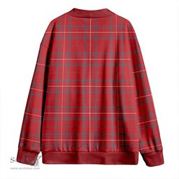 Scottish Rose Weathered Clan Crest Tartan V neck Knitted Fleece Cardigans