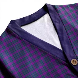 Scottish Rae Modern Clan Crest Tartan V neck Knitted Fleece Cardigans
