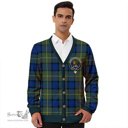Scottish Muir Modern Clan Crest Tartan V neck Knitted Fleece Cardigans