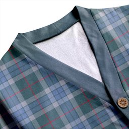 Scottish Thorburn (Thurburn) Weathered Clan Crest Tartan V neck Knitted Fleece Cardigans