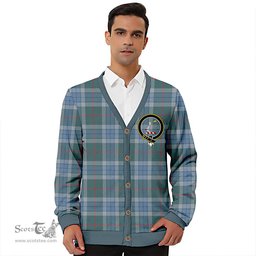 Scottish Thorburn (Thurburn) Weathered Clan Crest Tartan V neck Knitted Fleece Cardigans