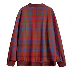 Scottish MacLeod of Tullibardine (Red MacLeod) Ancient Clan Crest Tartan V neck Knitted Fleece Cardigans