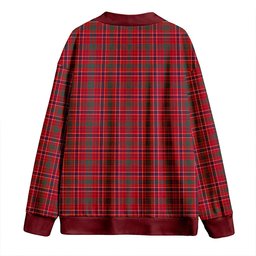 Scottish MacRae Modern Clan Crest Tartan V neck Knitted Fleece Cardigans