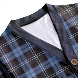 Scottish Melville Weathered Clan Crest Tartan V neck Knitted Fleece Cardigans