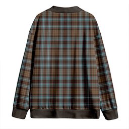 Scottish Hunter of Peebleshire Weathered Clan Crest Tartan V neck Knitted Fleece Cardigans