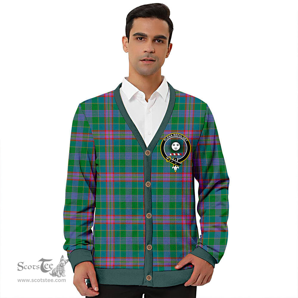 Scottish Pitcairn Hunting Ancient Clan Crest Tartan V neck Knitted Fleece Cardigans