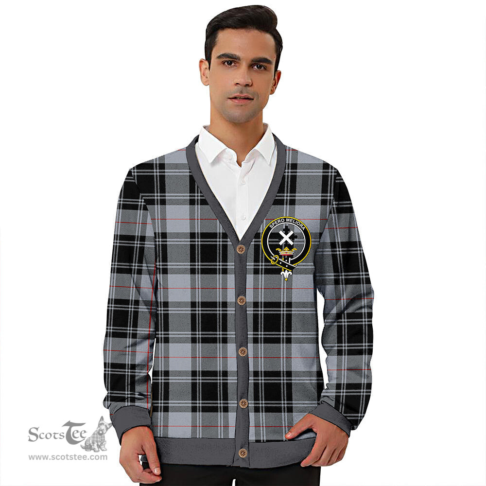 Scottish Moffat Ancient Clan Crest Tartan V neck Knitted Fleece Cardigans