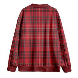 Scottish Murray Plaid Artifact Weathered Clan Crest Tartan V neck Knitted Fleece Cardigans